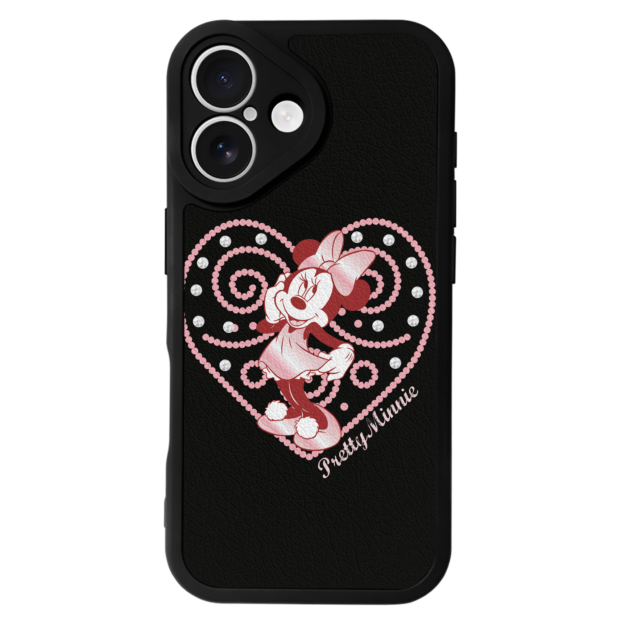（画像用） ミッキーマウス Mickey Mouse 【iPhone 16シリーズ対応】シリコンスマホケース（レザー調） 材質：シリコン
